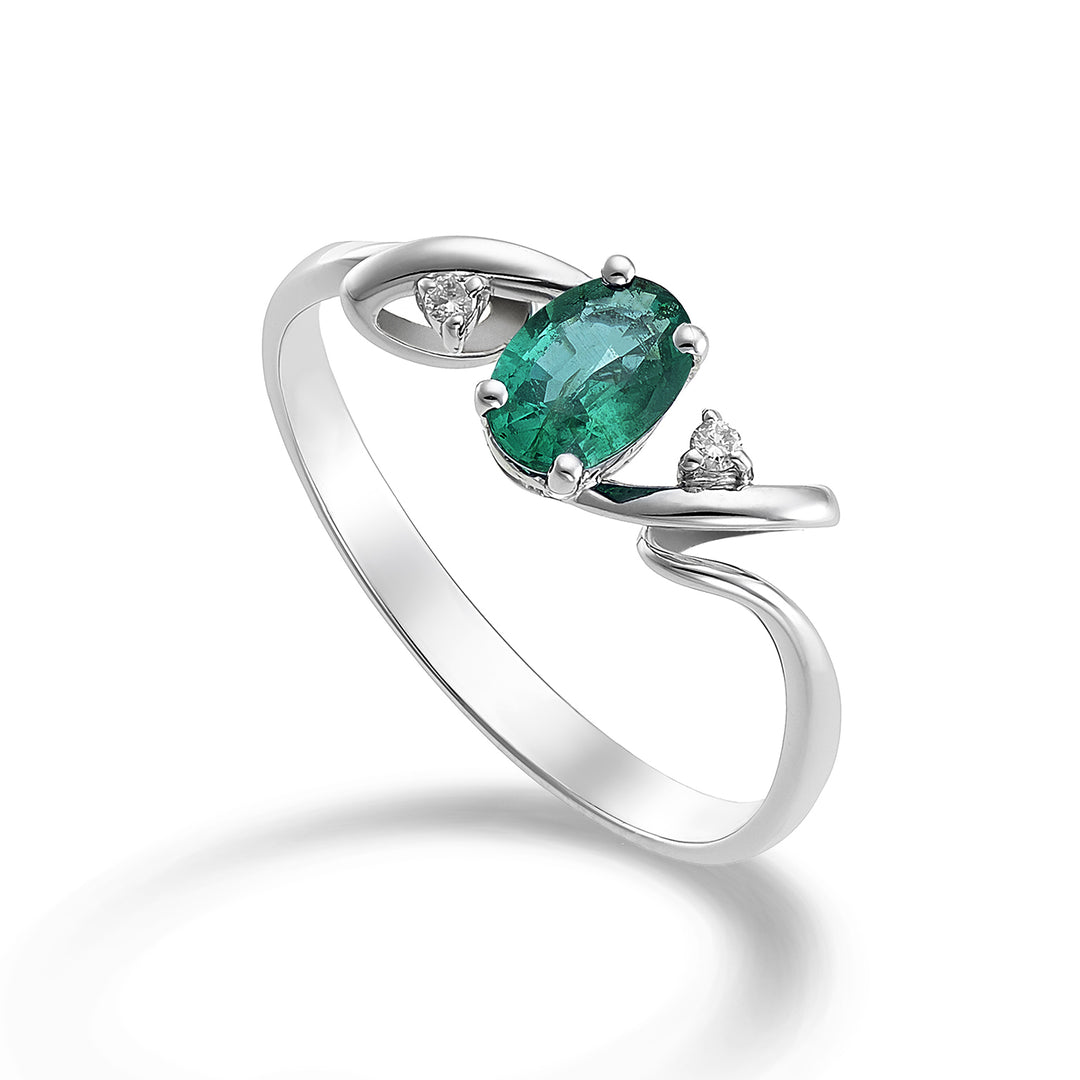 Nihama an 18k oval emerald 6x4 ct.0,30 diam. 0.02 ct NA5057O4BE