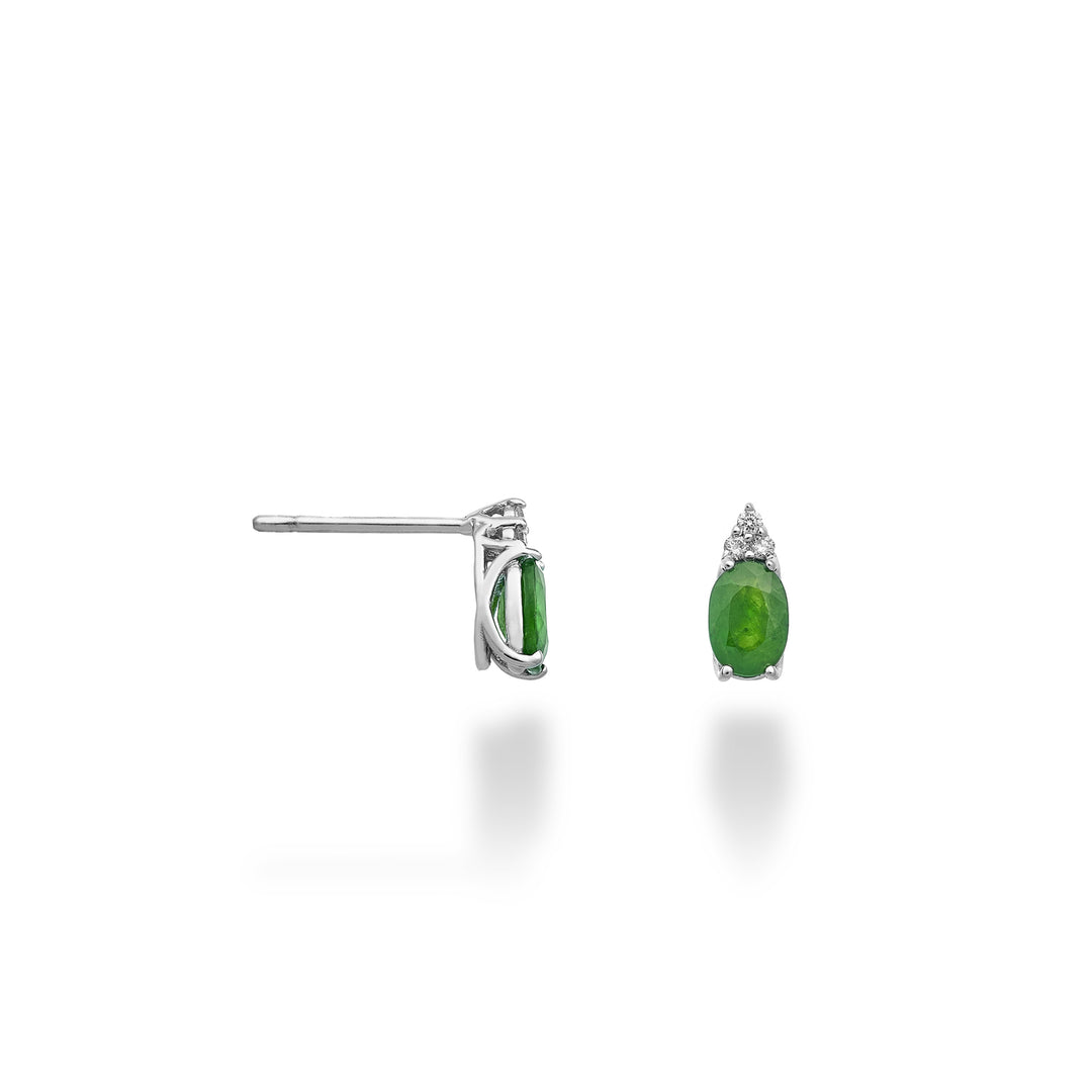 Mikiko or 9k emerald n. 6x4 oval and three diamonds MO5171R4SMN090