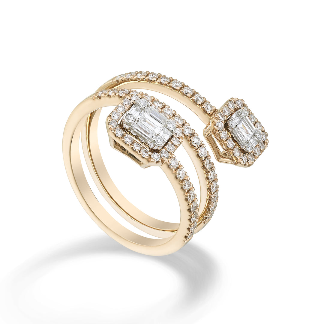 World Diamond Group an 18k contrary double turn with diam. tepper and round ct. total 0.74 - rose gold GA5201O3BR074