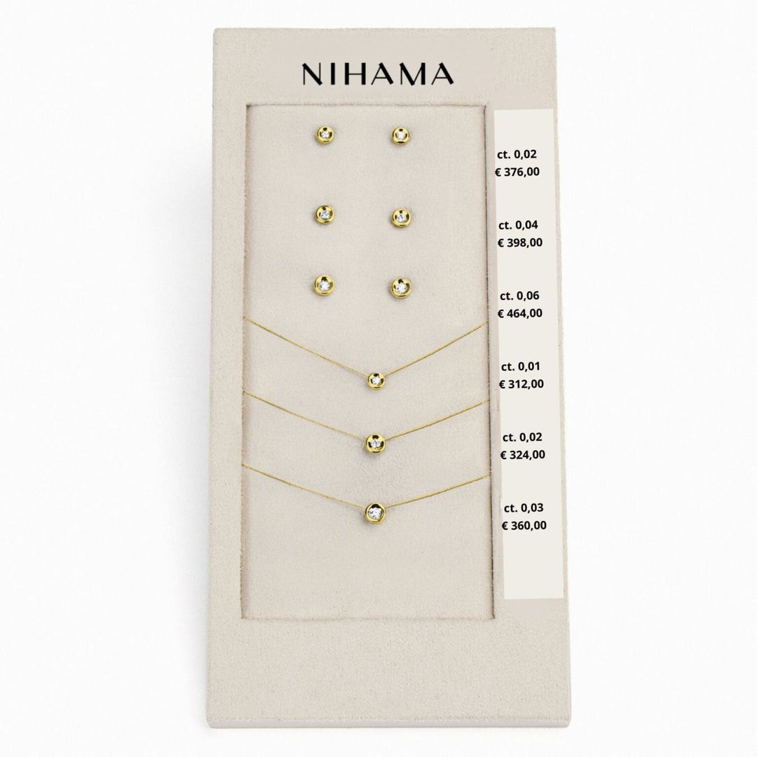 Nihama package cl d5150 + or o5131 onion 18kt yellow gold 0.01-0.02-0.03 / 0.02-0.04-0.06 N.LIGHTBOX.68-G