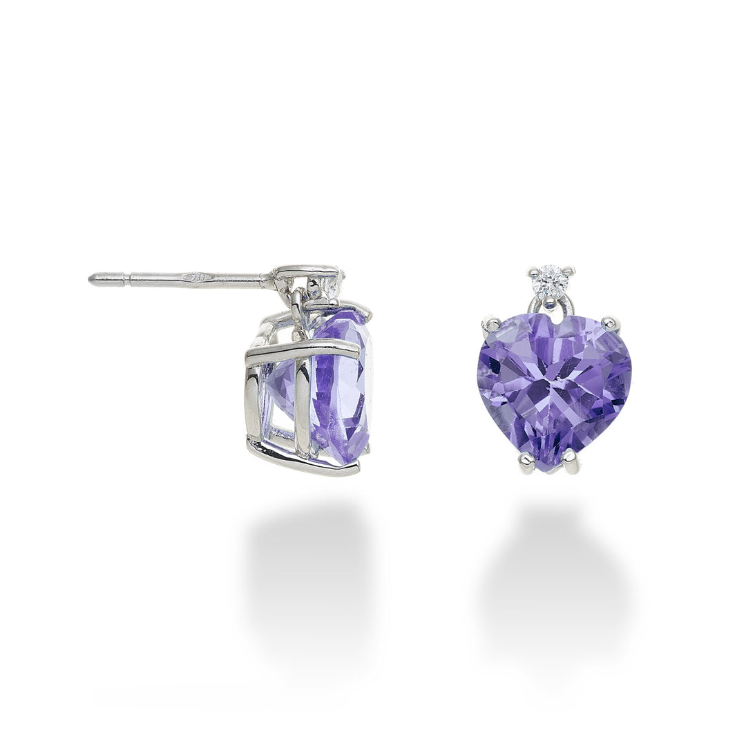 Mikiko or 18k amethyst heart 8x8 ct.2.90 diam. ct.0.05 MOCL198DIAMET88O4
