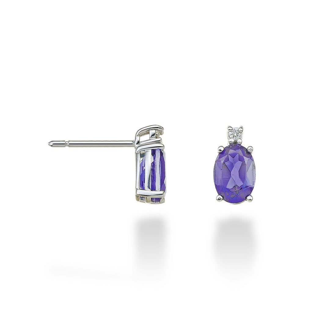 Mikiko or 18k oval amethyst 7x5 ct.1,20 diam. ct.0.03 MO5024O4AMET