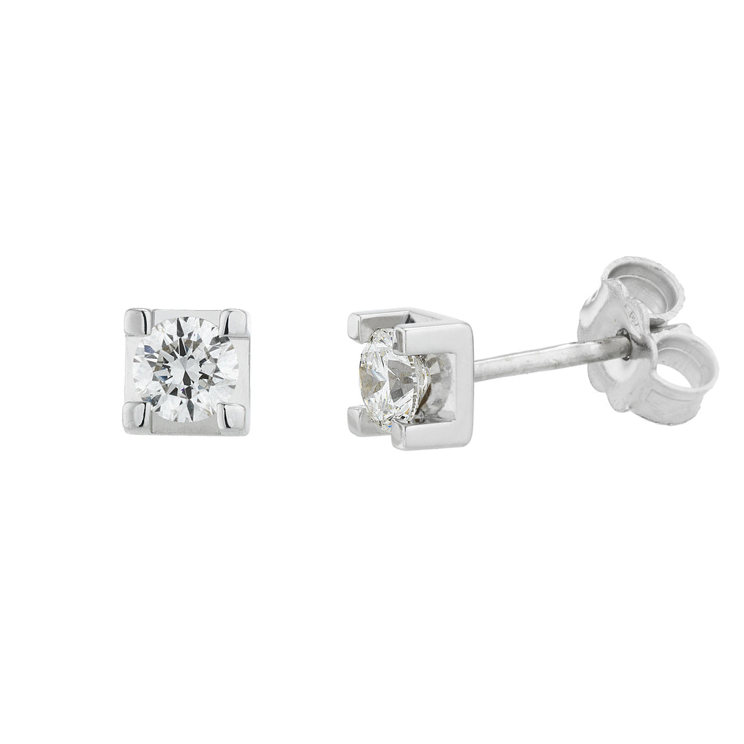 Golay turned earrings with square bezel OIM004-15274110287