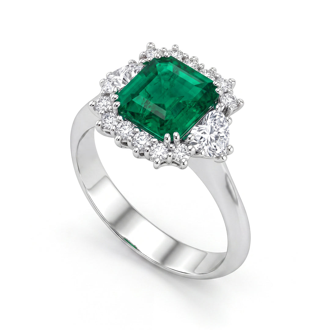World Diamond Group ring with diamonds and emeralds APU448DISM-20364110006