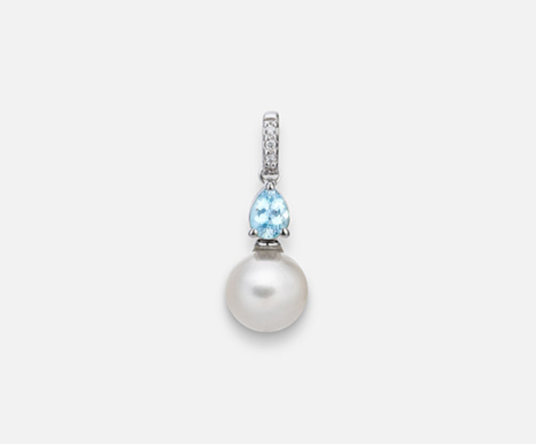 Mikiko pe 18k fw 6.5/7 aquamarine drop 4x3 ct.0.13 dia ct.0.01 MP0389O4FABI065-AM