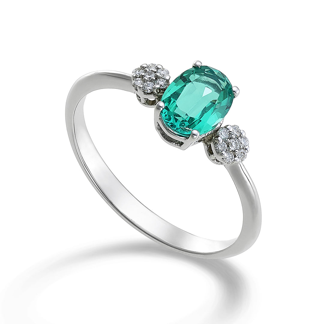 Mikiko an 18k emerald n. oval 7x5 ct.0.69 diam. ct. 0.08 MA5058O4SMN069