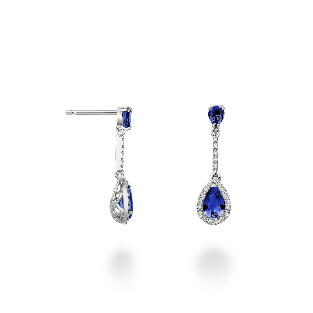 Golay tanzanite earrings drop contour and barr dia OCLC199DTZP46-23061110062