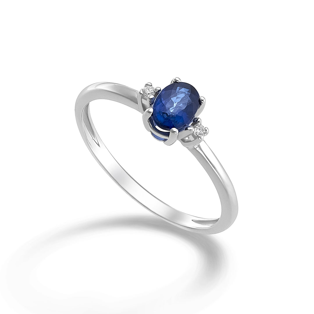 Nihama an 9k oval sapphire 6x4 ct.0.40 diam. 0.02 ct NA5072R4ZFD