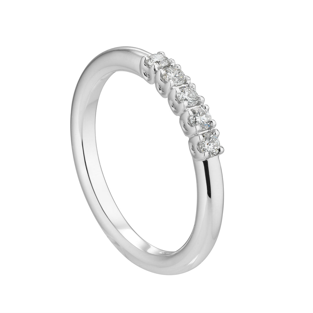 Golay linear riviera ring 5 stones total ct. 0.05 ABE1066-51-21194110046
