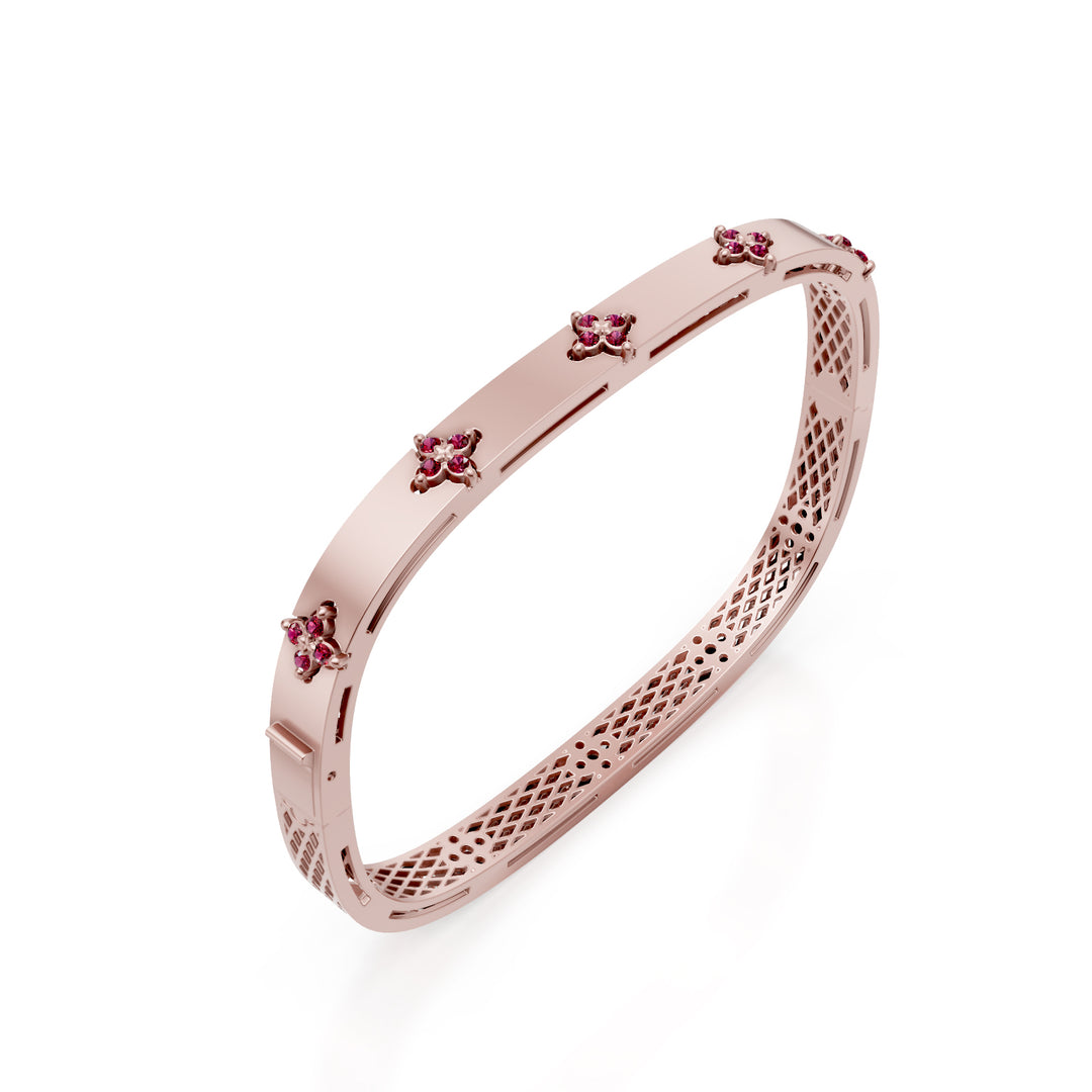 Golay rigid band bracelet with rose gold rubies BFFI03RUSR