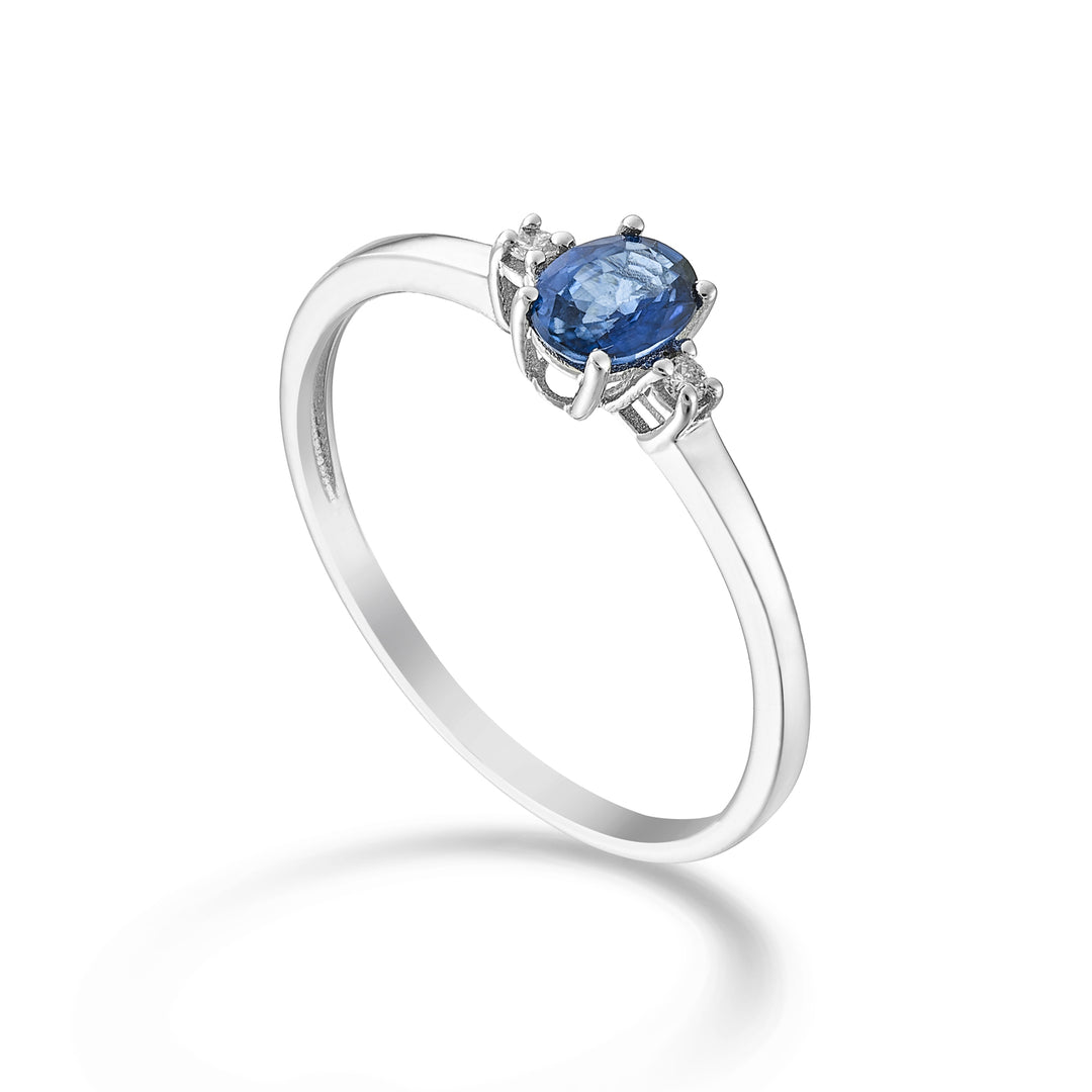 Mikiko an 9k sapphire n. oval 5x4 ct.0.40 diam. 0.02 ct MA5191R4ZFN