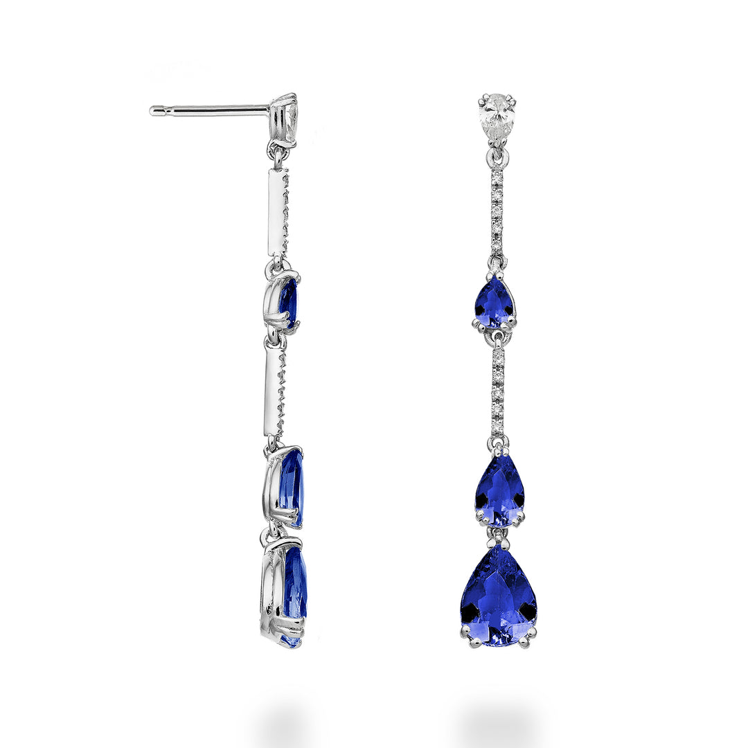 Golay pendant tanzanite earrings with scalar and bar drop. OCL197DTZP68-23058110028