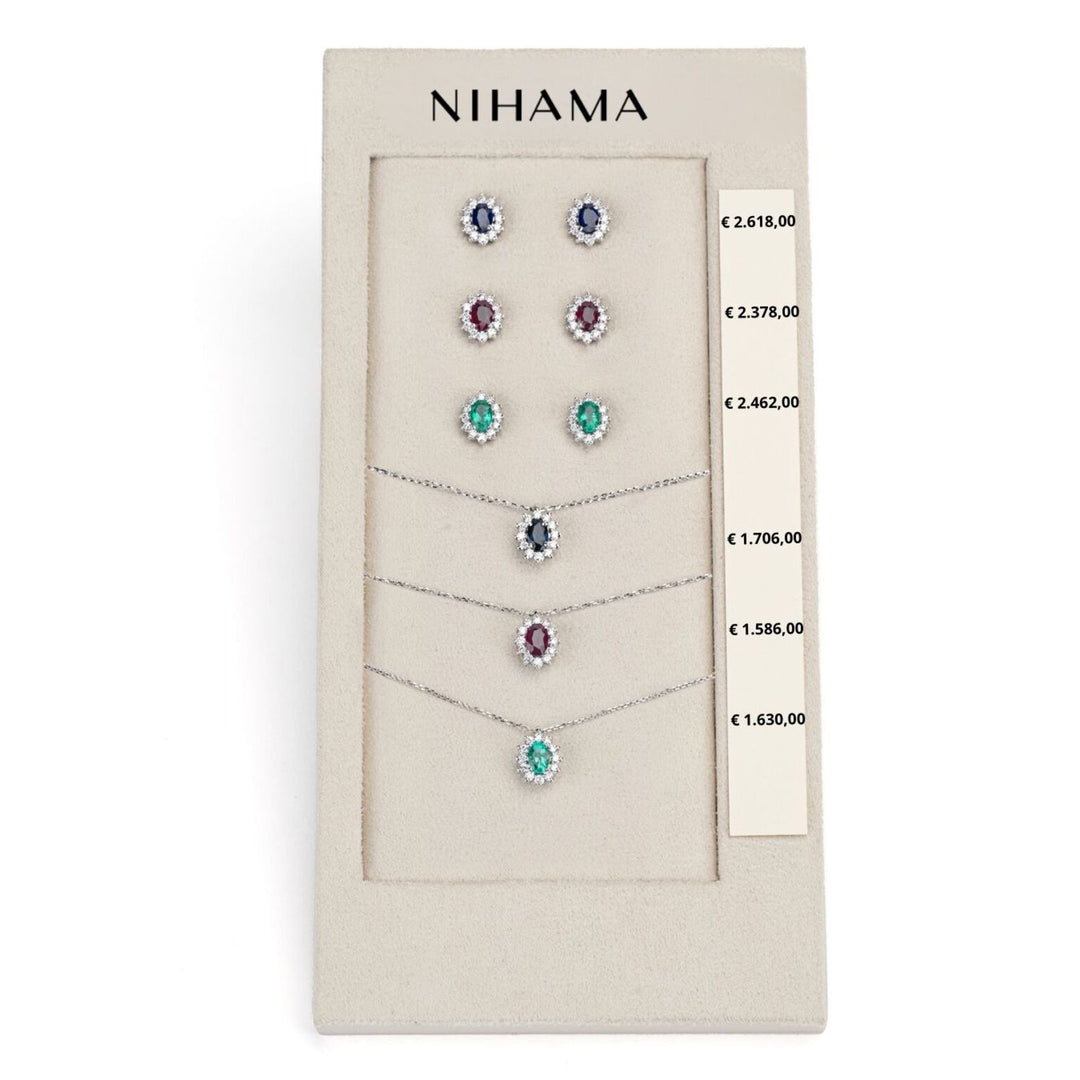 Nihama package cl 5048 + or 5031 9kt oval 7x5 sapphire, ruby ​​and emerald tr. N.LIGHTBOX.12-T9K