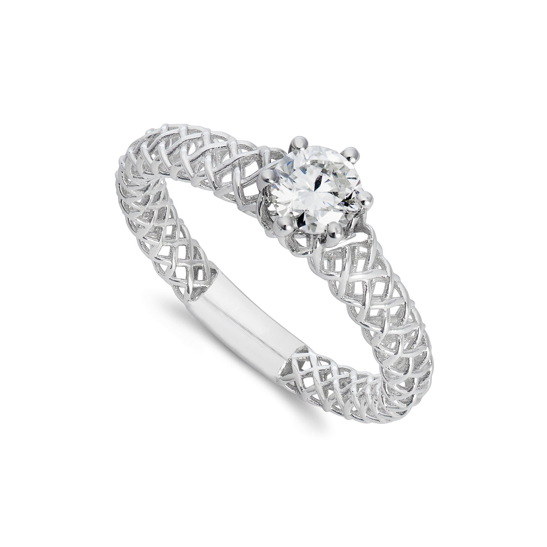 Golay solitaire mesh ring with diamond ct. 0.50 ARS001DI50-23018110098