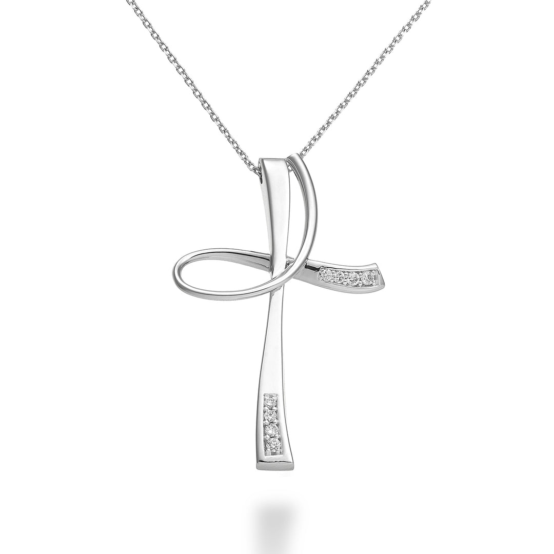 Nihama cl 18k diam. 0.06 ct cross ND5109O4BR006