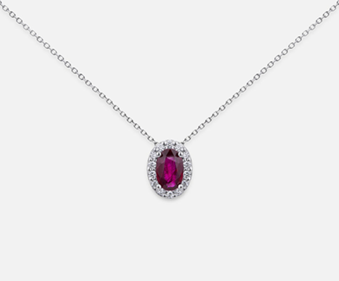 Mikiko cl 18k oval ruby 6x4 ct.0.40 dia ct.0.09 MD5059O4RBC