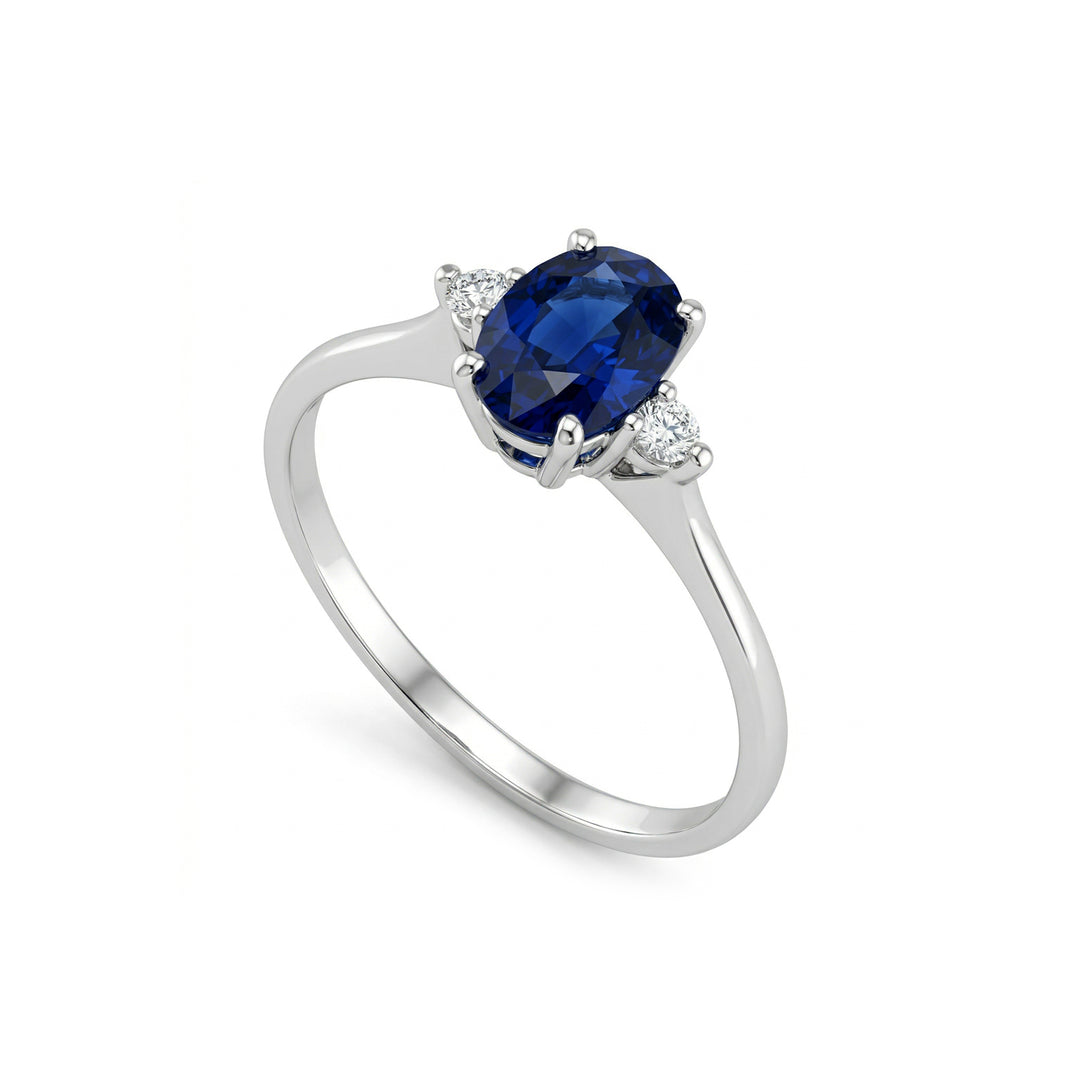 Golay ring with oval sapphire 1.00 ct size 7x5 and diam ACL092DIZB2-23321110147