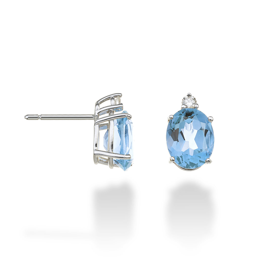 Nihama or 18k oval blue topaz 7x9 ct.4,20 diam. ct.0,08 NO5080O4TPAZ
