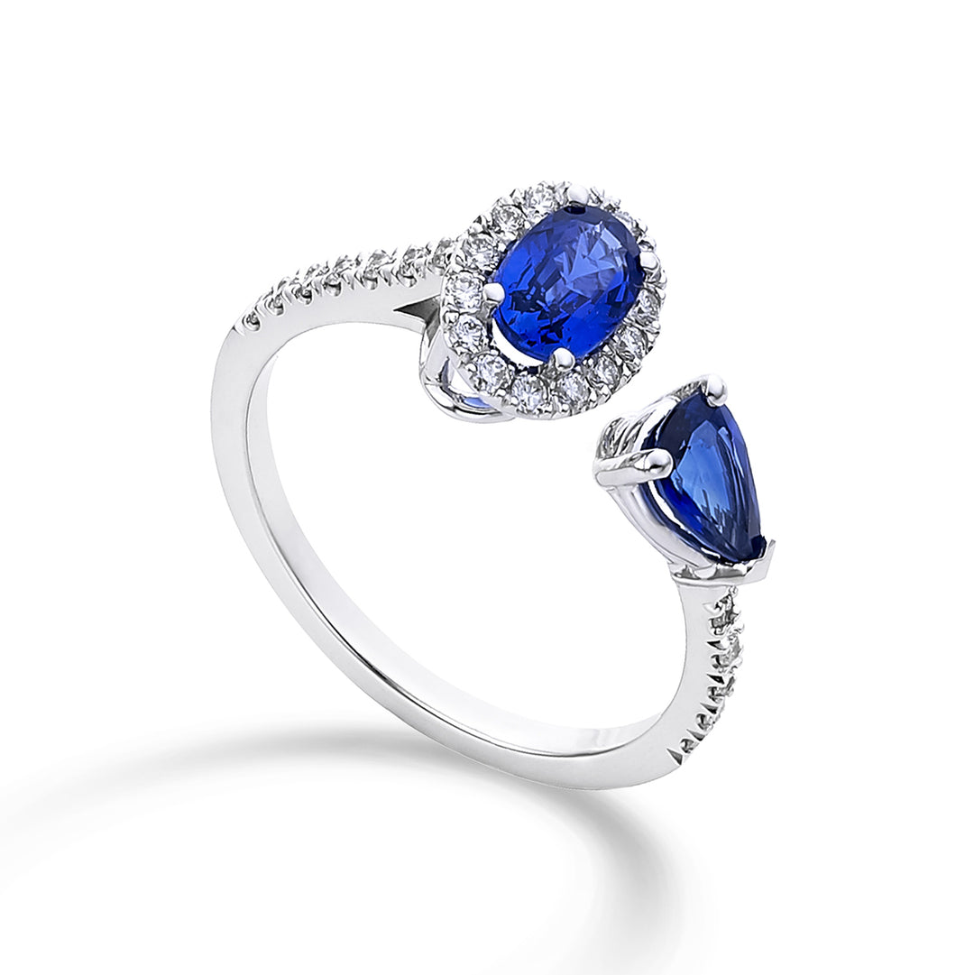 Golay ring with oval sapphires 6x4 and drop 6x4 ACLC300DIZB-22146110022