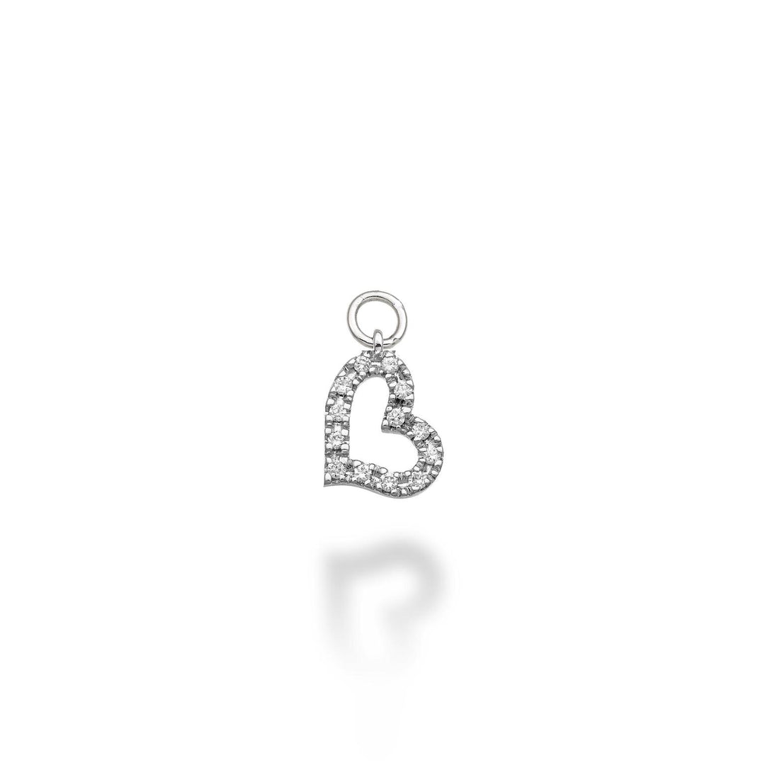 World Diamond Group small wide heart charm 18k ct.0.06 g vs white gold GCH211DIO4