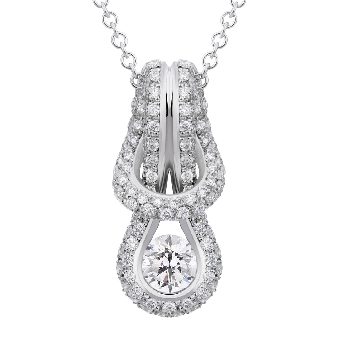 World Diamond Group forevermark encordia pave knot necklace 0.79-0.88 PCTFM011DI4-22031000011