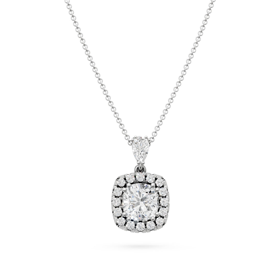 Golay cushion diamond necklace 6x6 counter mesh drop PCLC756D66-25275110295
