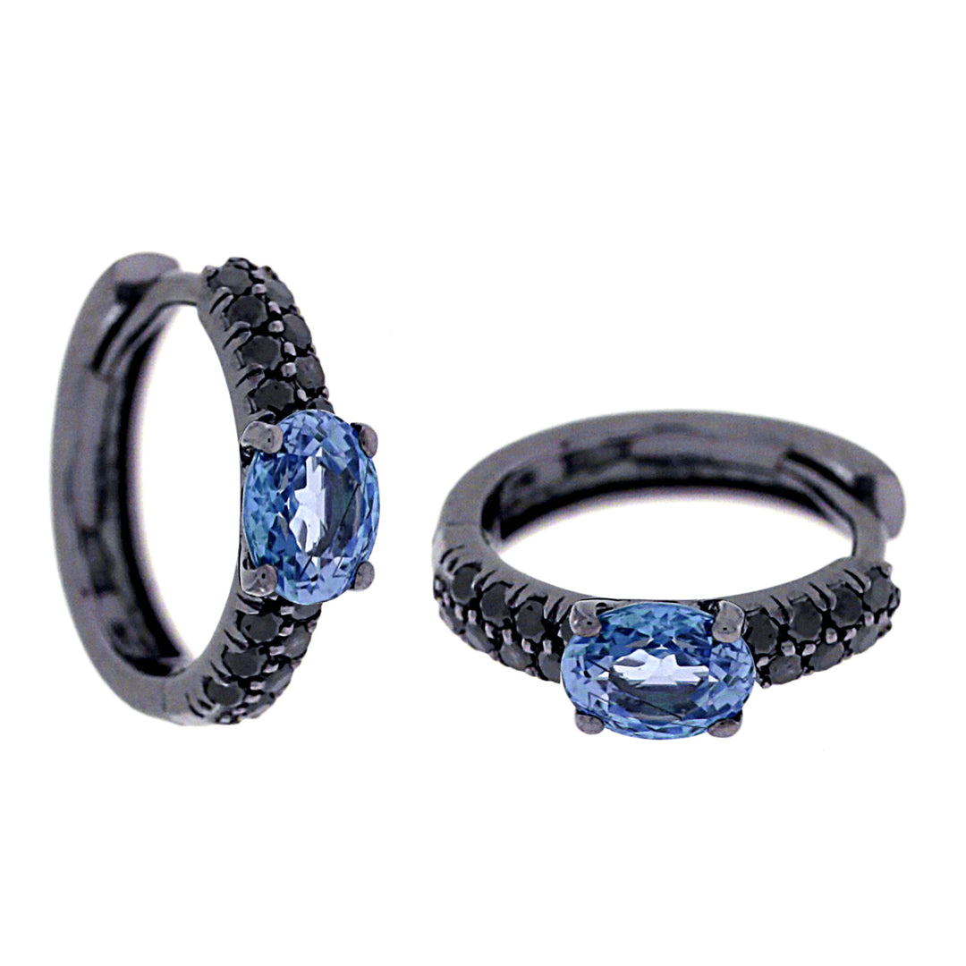Golay 6x4 sapphire circle earrings and pave&