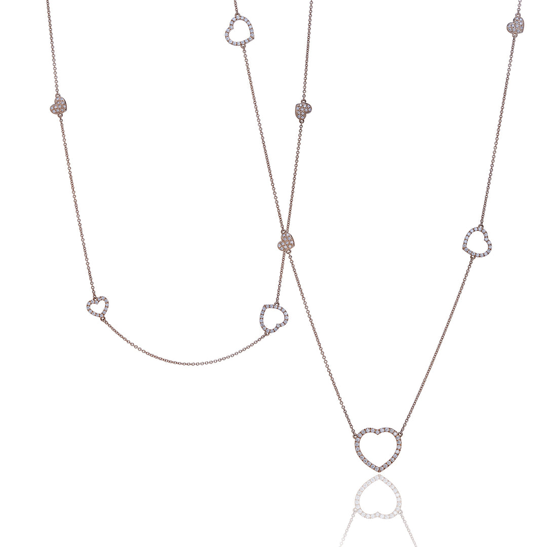 Golay long necklace love me with embedded hearts 94 cm GFCU009DI-22101110040