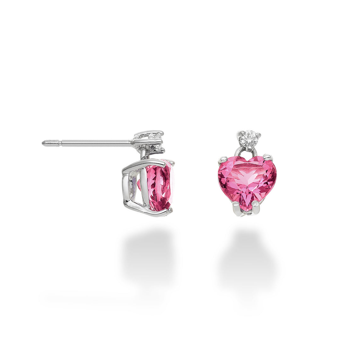 Mikiko or 18k pink topaz heart 6x6 ct.2.00 diam. ct.0,04 MOCL198DITPPK66O4