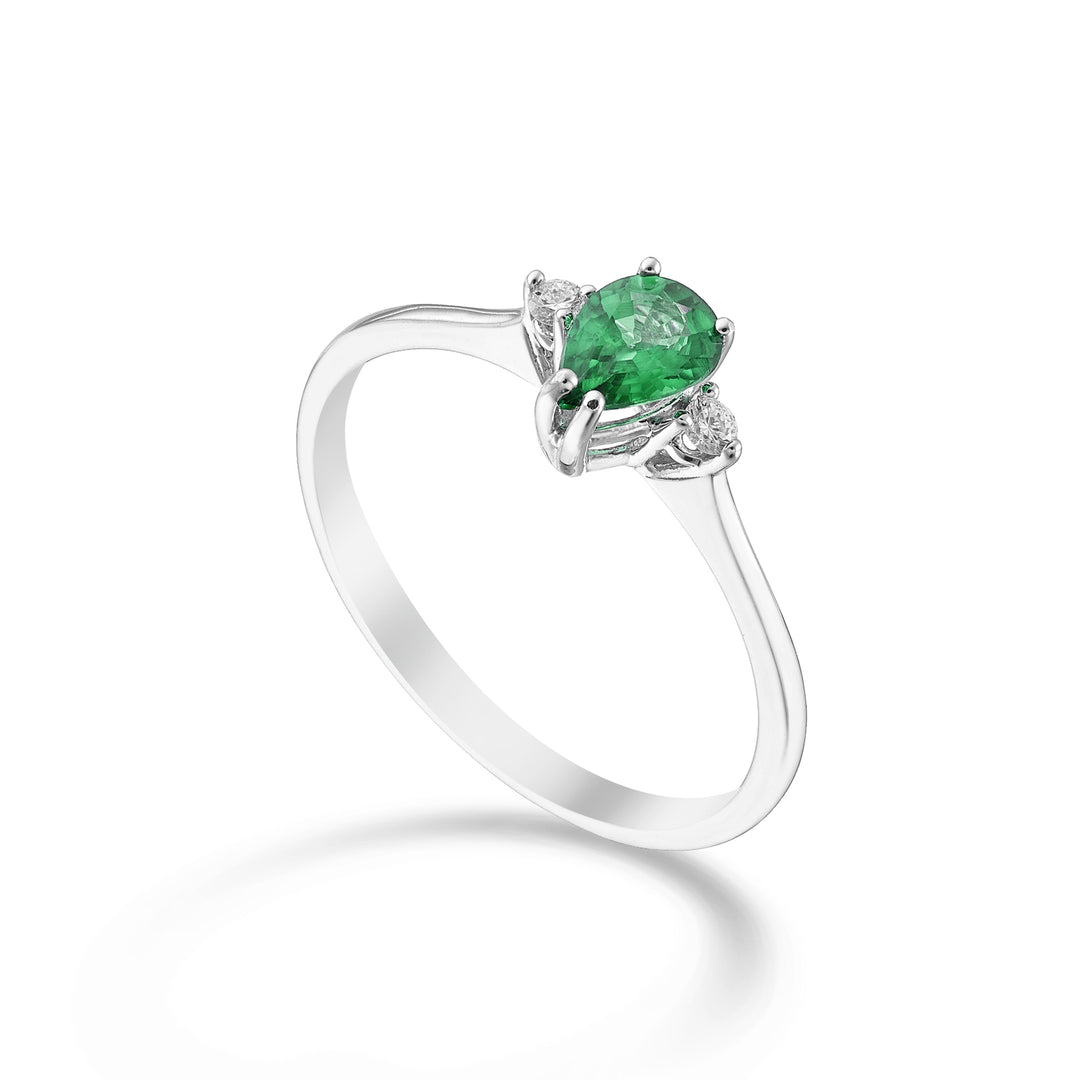 Mikiko an 9k emerald n. 6x4 drop and side diamonds MA5217R4SMN032
