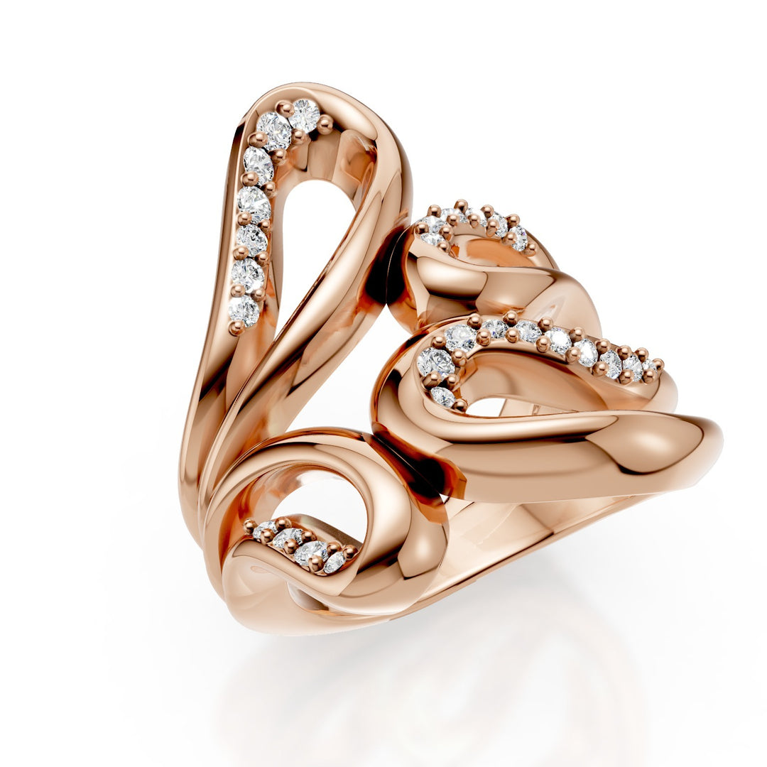 Golay design ring with diamonds in rose gold AD620DR-25024110235