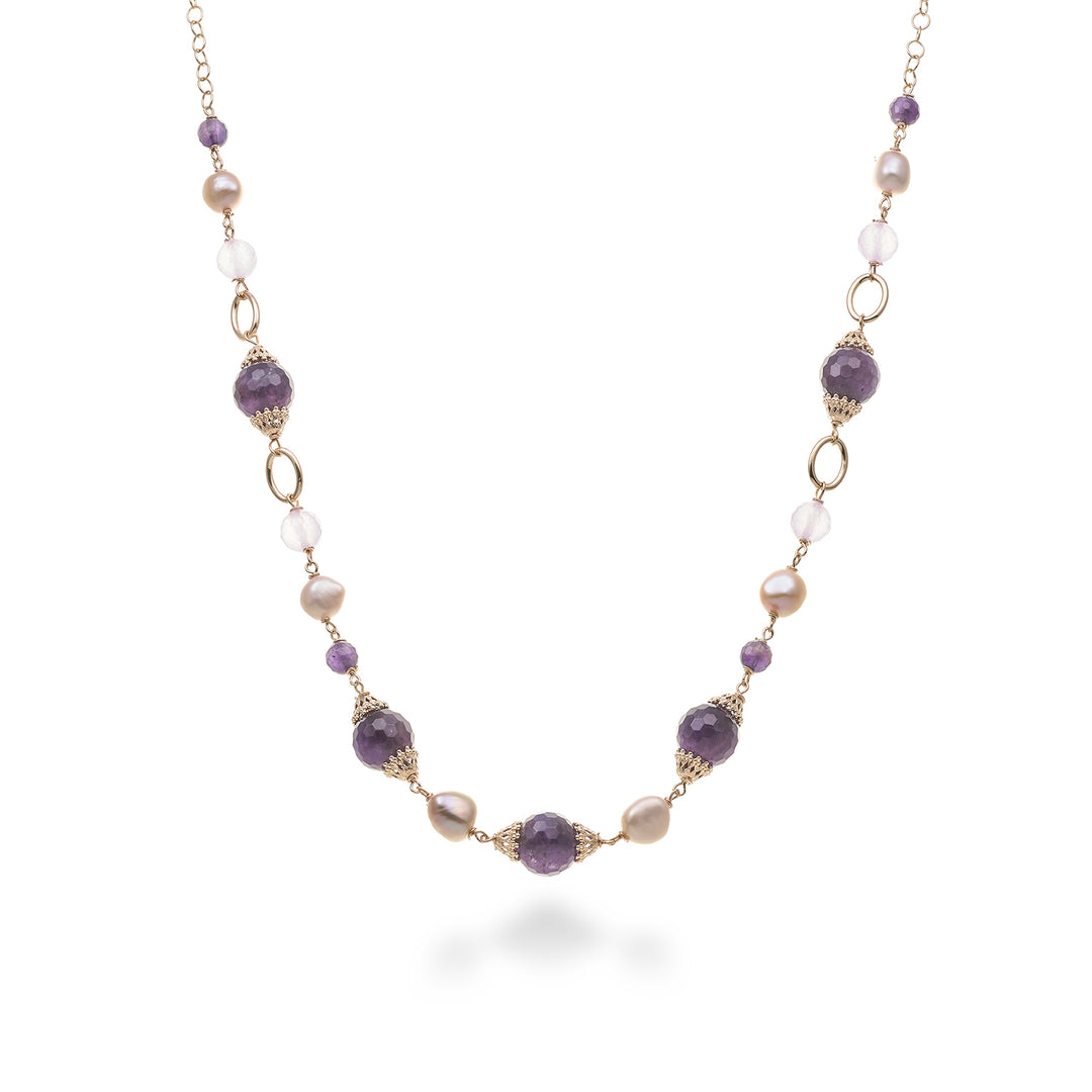Nihama cl ag925 fw bar. mu 9/10 amethyst 12mm lilac jade 8mm cm.55 ND7609A3FDMU910