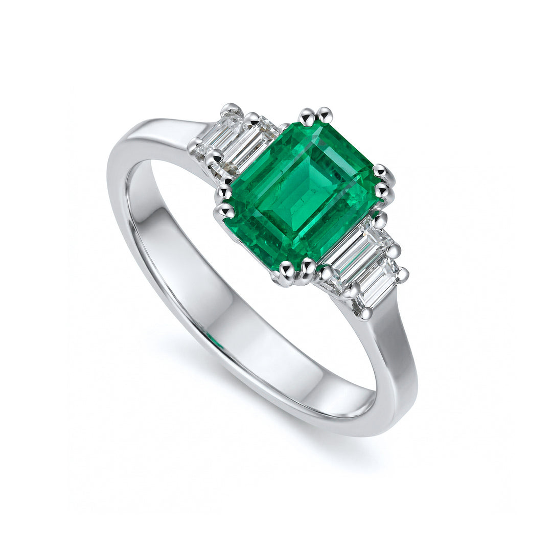 Golay ring with emerald ACLEM002DISM-19078110008