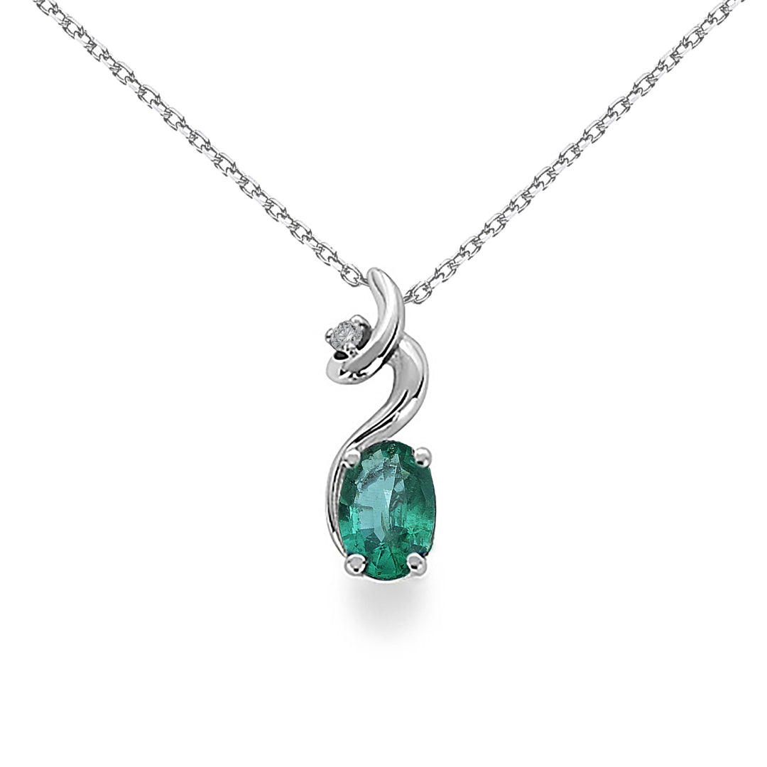 Nihama cl 18k emerald n. oval 6x4 ct.0.50 diam. ct.0,01 ND5024O4SMN050