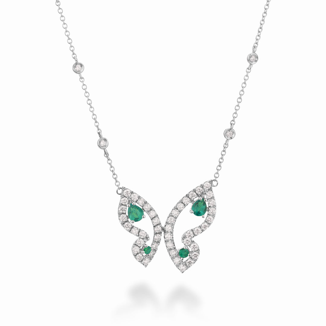Golay mariposa small butterfly choker with emeralds GFFA009DISM-22259110071