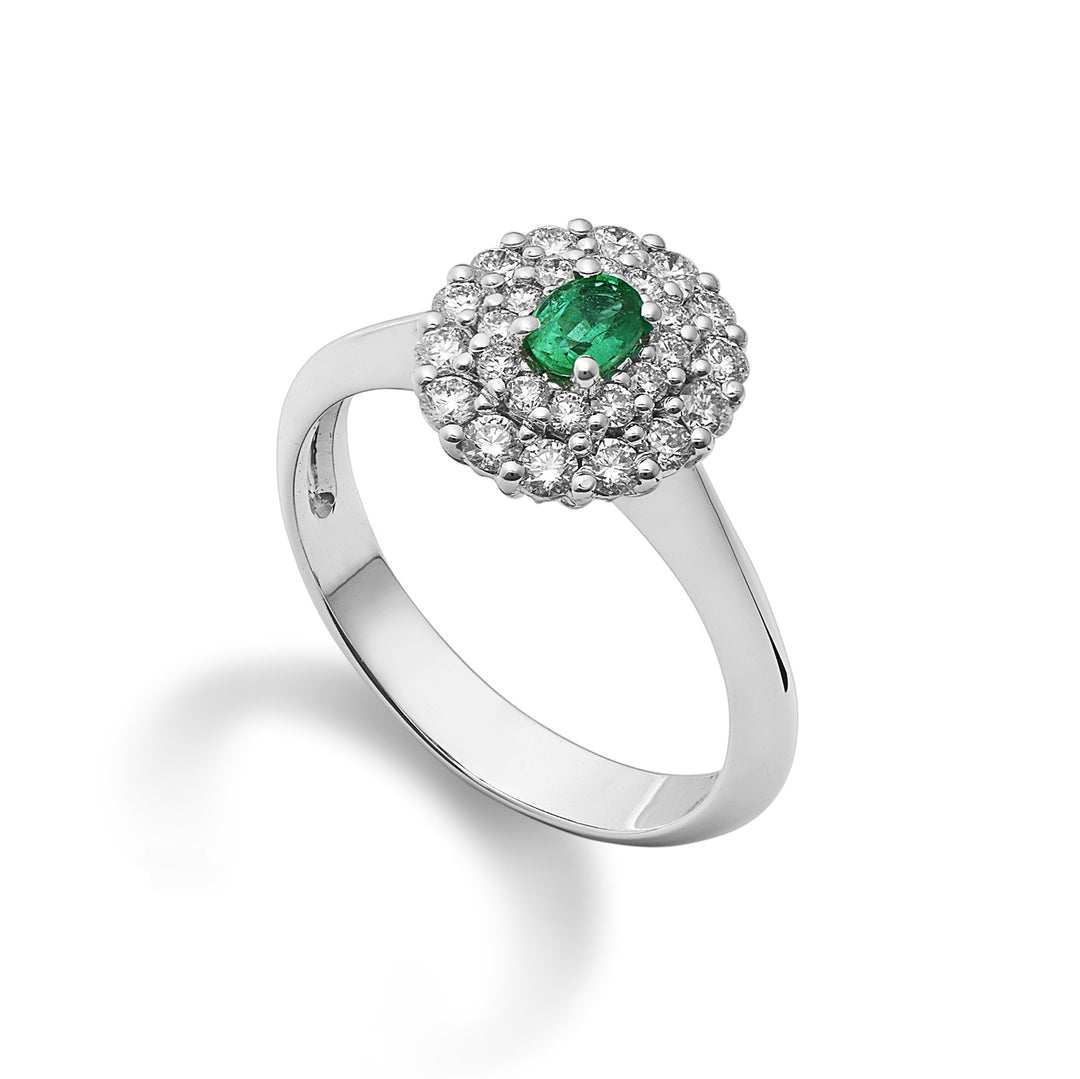 Golay ring with 4x3 oval emerald and double contour ACLC128DISM34-22143110175