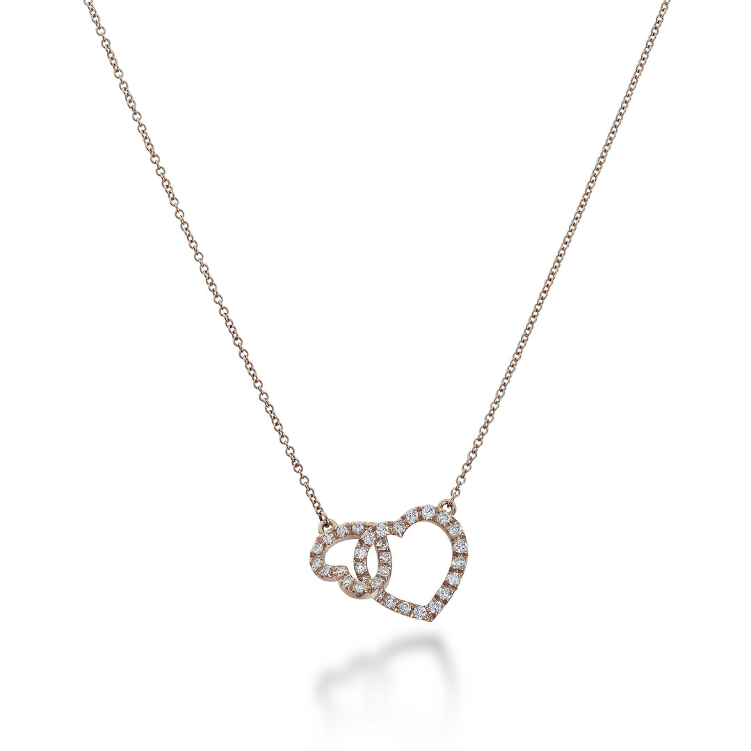 Golay long necklace love me two intertwined hearts and diam GFCU014DI-22284110050