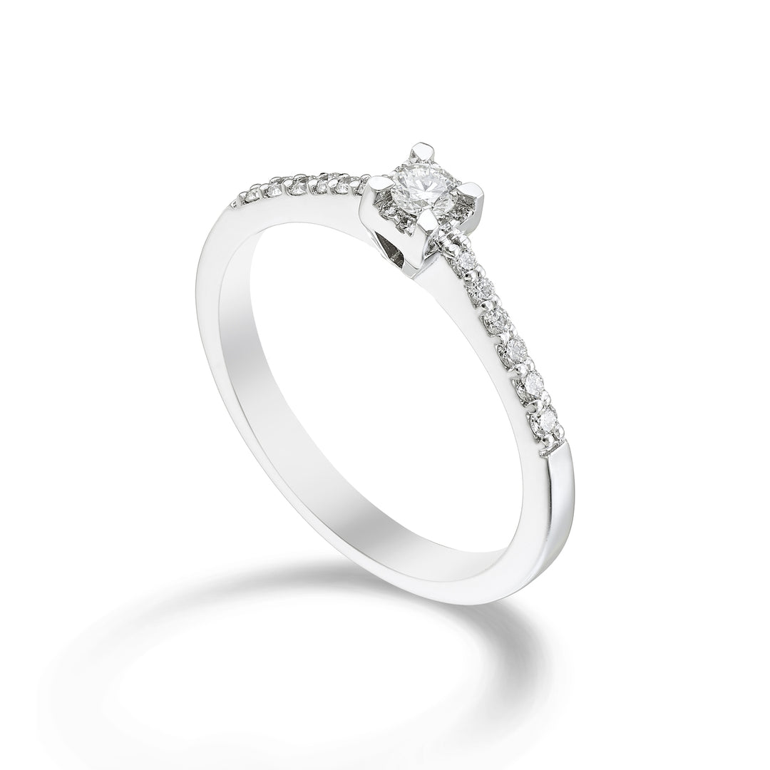 World Diamond Group ring diamonds between prongs shank inc cen.0,30ct ASLC001DI030-25286110230