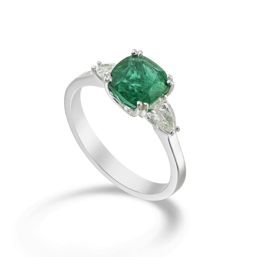 Golay cushion emerald ring 7x7 + lat diamonds drops ACLCS003DISM77-23087110031