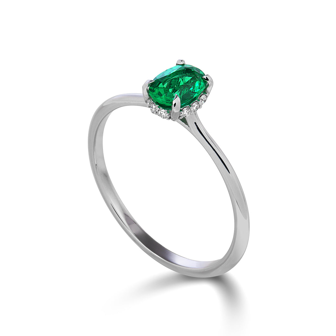 Mikiko an 18k emerald n. oval 6x4 update set with diamonds MA5219O4SMN045