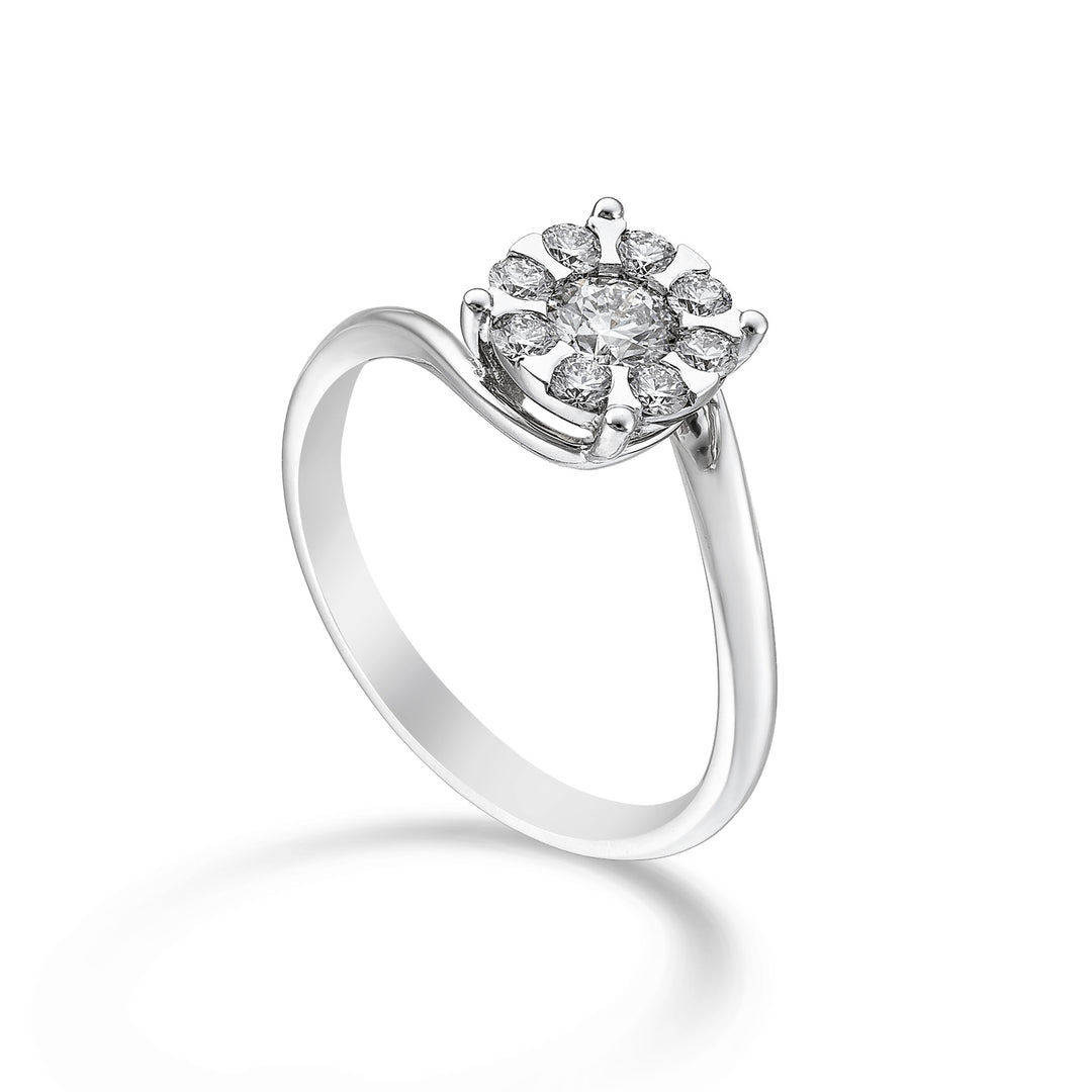 Golay central multi-stone ring 0.17 ct AMP005DI017-24155110030