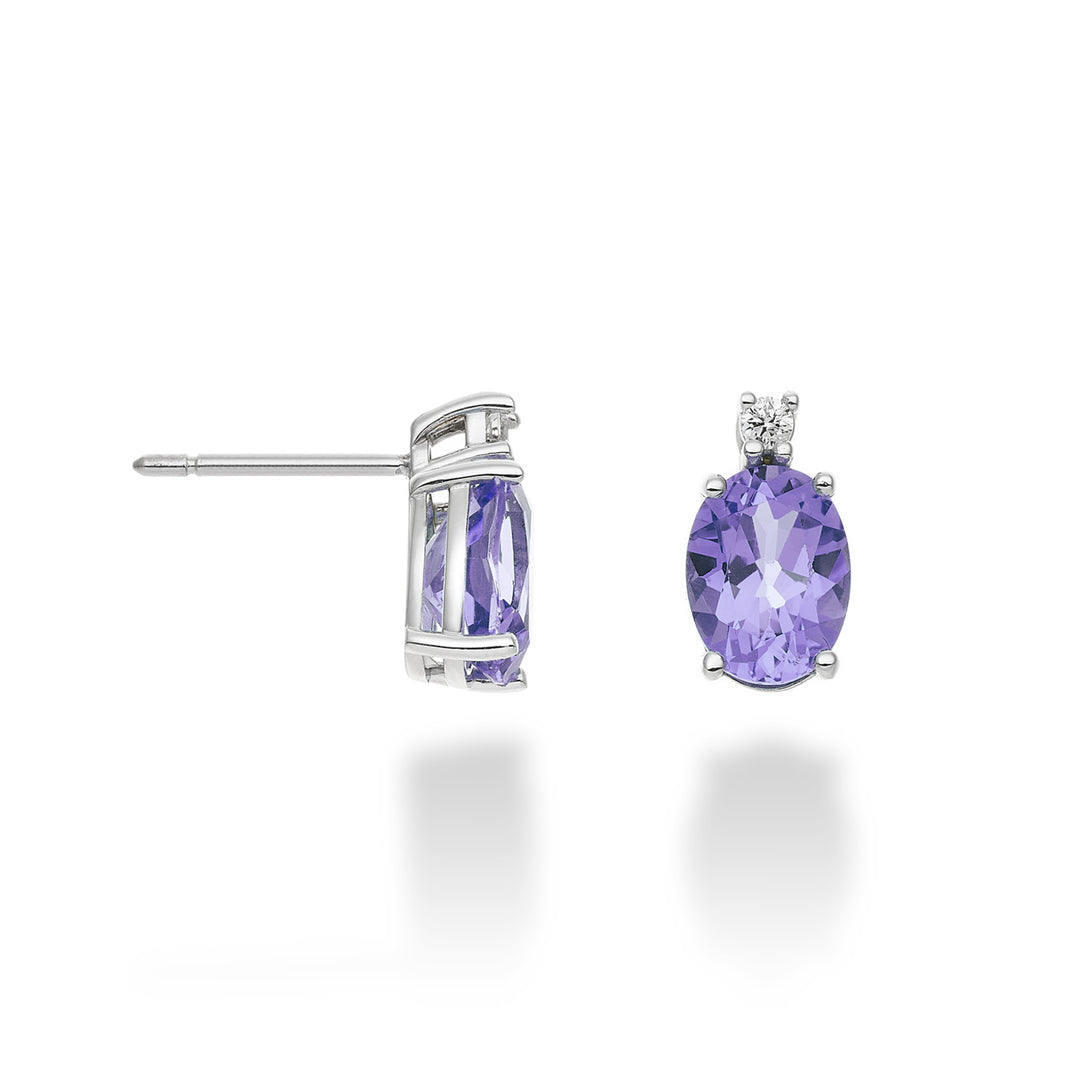Mikiko or 18k oval amethyst 8x6 ct.2,20 diam. ct.0.05 MO5025O4AMET