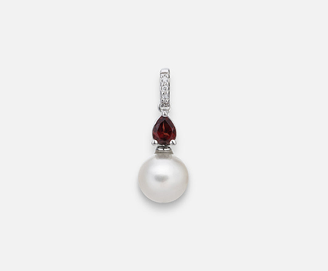 Mikiko pe 18k fw 6.5/7 garnet drop 4x3 ct.0.18 dia ct.0.01 MP0388O4FABI065