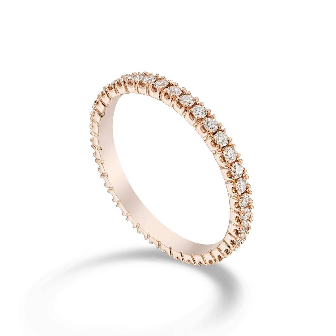 Golay linear rose gold finger ring AETL022DI053R-23164110032