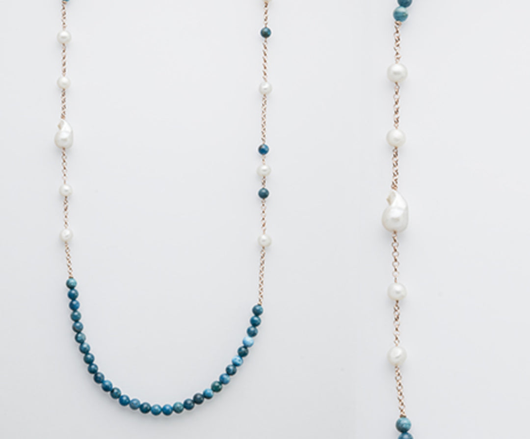 Nihama cl ag925 fw bar 10/11 14/15 blue apatite 8mm. 90 cm ND7539A3APATITE