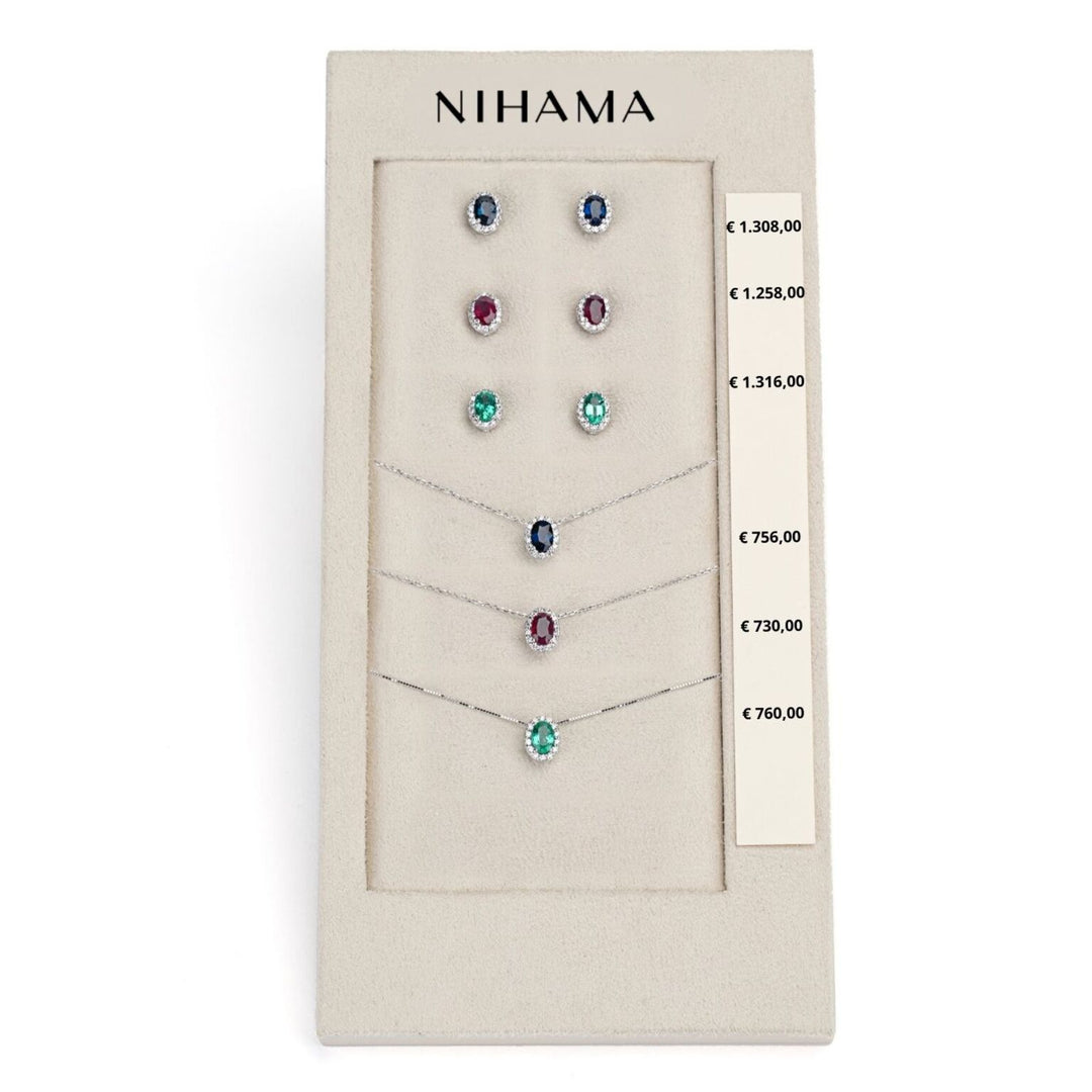 Nihama package cl 5059 + or 5038 18kt oval 6x4 sapphire, ruby ​​and emerald tr. N.LIGHTBOX.13-T