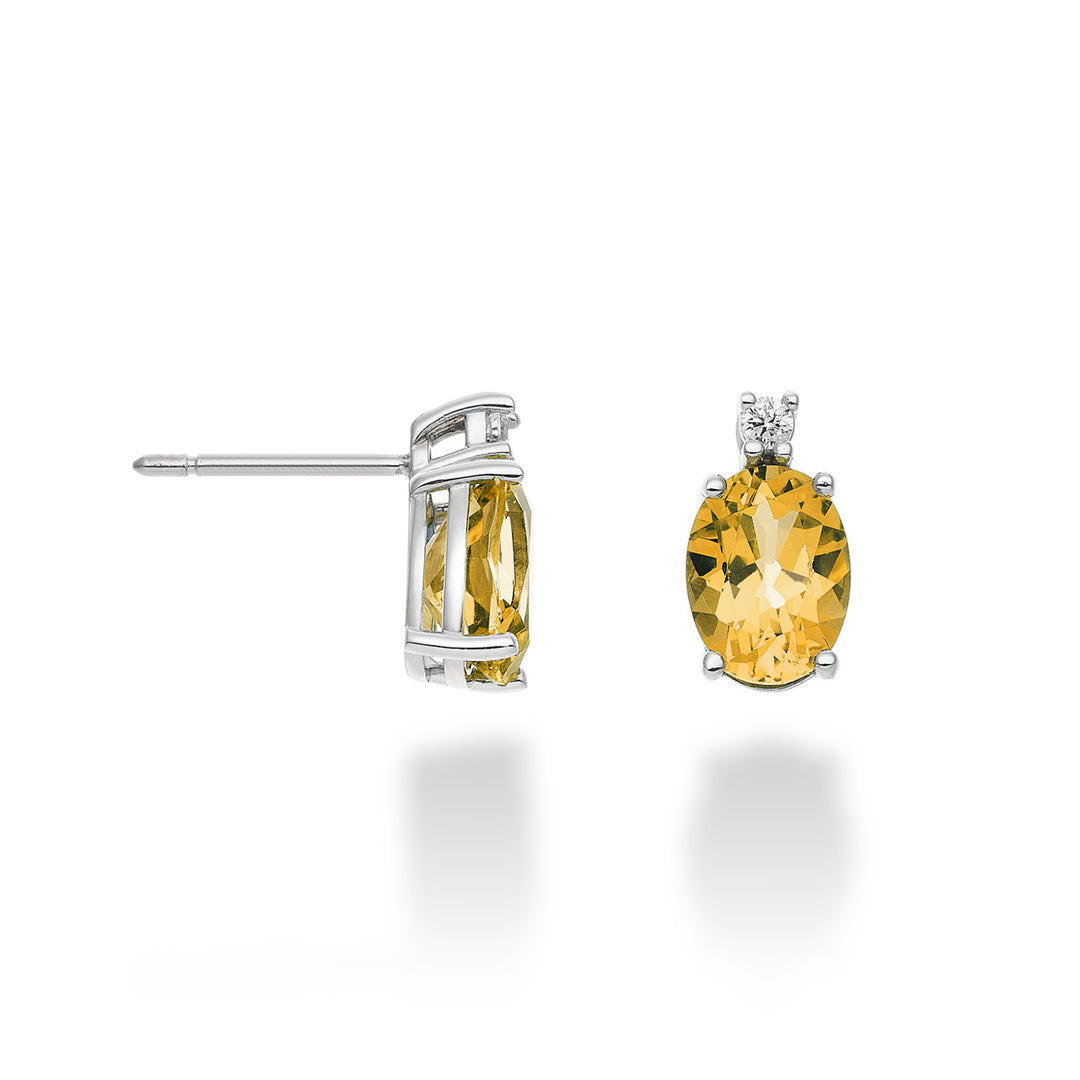 Mikiko or 18k oval citrine 8x6 ct.2,20 diam. 0.05 ct MO5025O4CITR