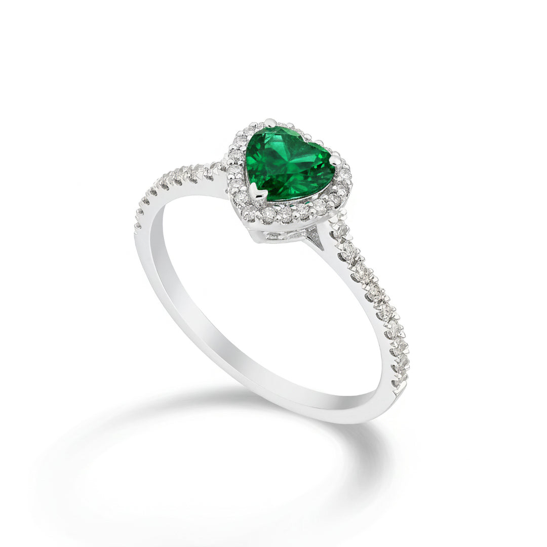 Golay heart emerald central ring 7x6, stem incl. ACLCHS001DSM100-25346110070