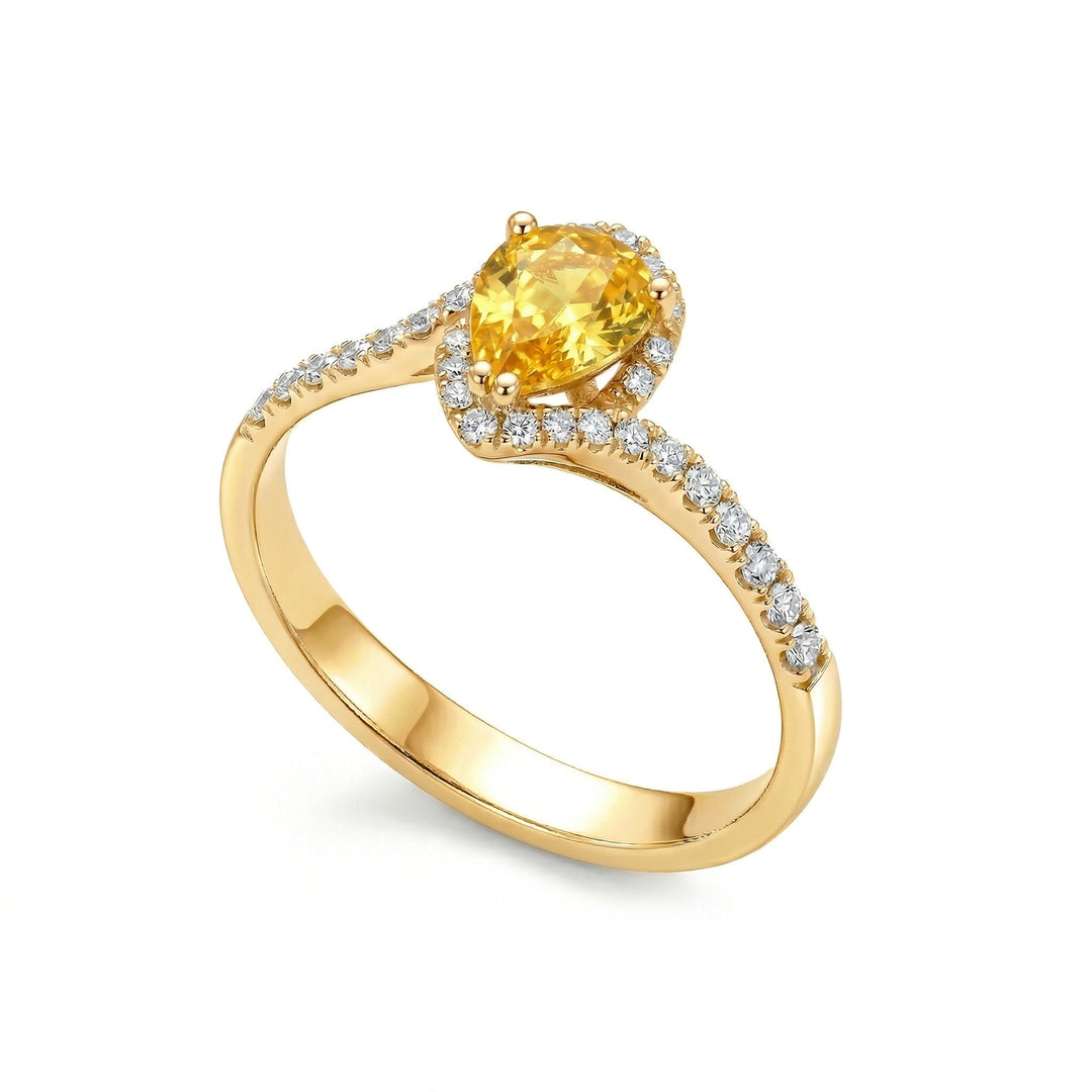Golay yellow sapphire ring drop 5x6 with contour ACLC028WDIZY1-21102110007