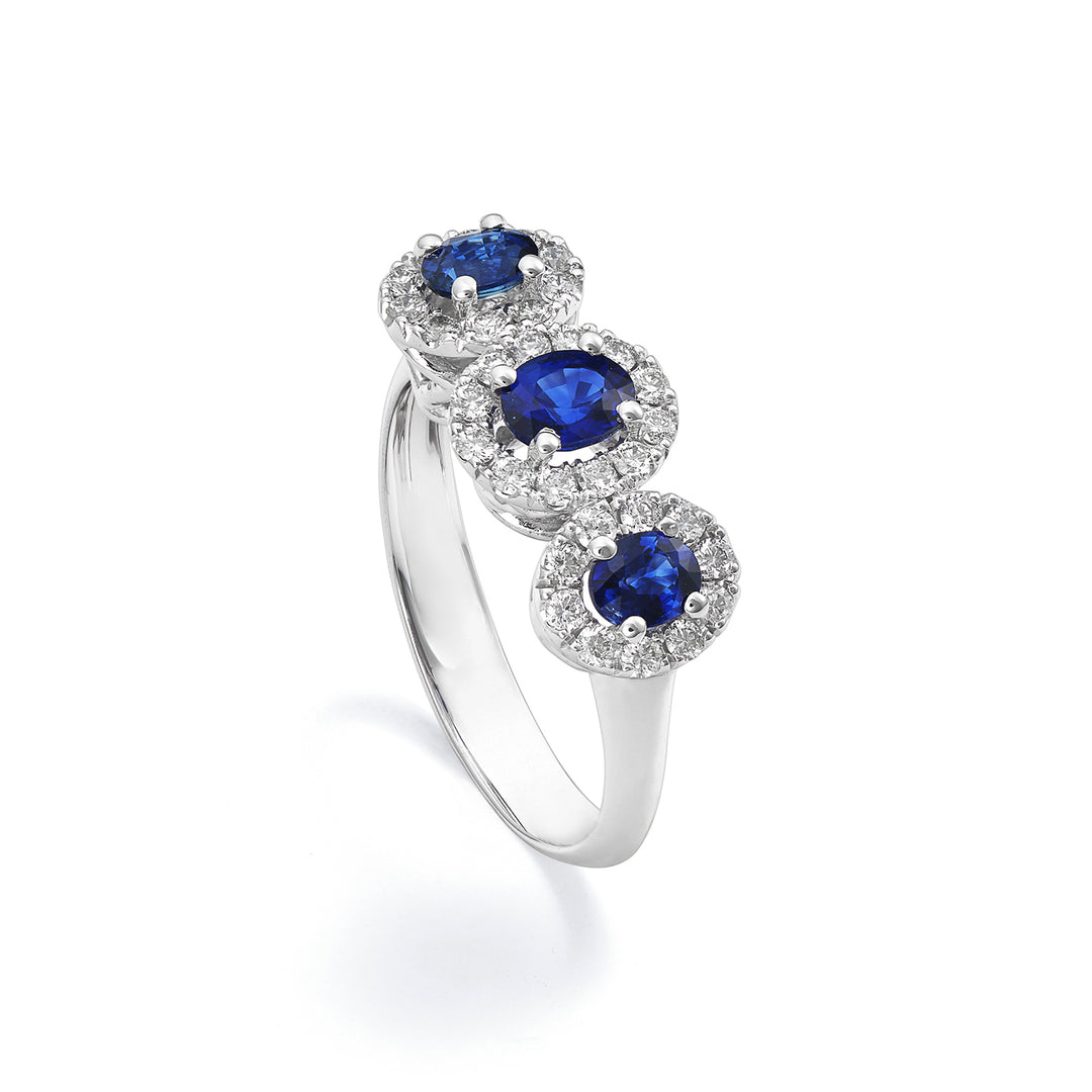 World Diamond Group sapphire trilogy ring 4x3 cent 5x4 cont. diamonds ACL3123DIZB45-22284110013